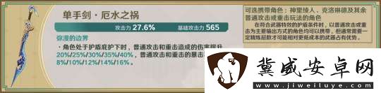 原神星鷲赤羽/厄水之禍/乘浪的回旋/綴花之翎數(shù)據(jù)參考