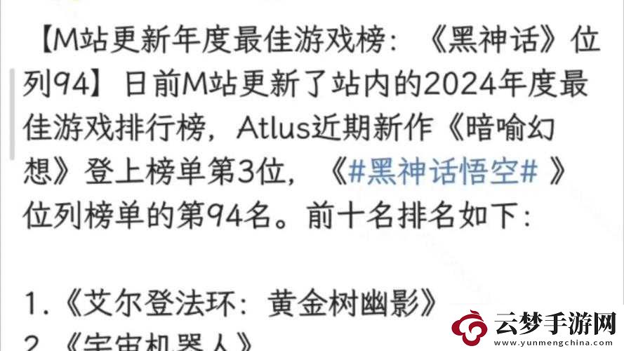 M站評出2023年年度最爛游戲魔戒
