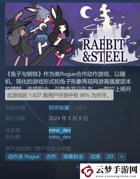 兔子與鋼鐵在Steam贏得98%滿堂彩！鋼琴版兔子狼傳奇大受好評