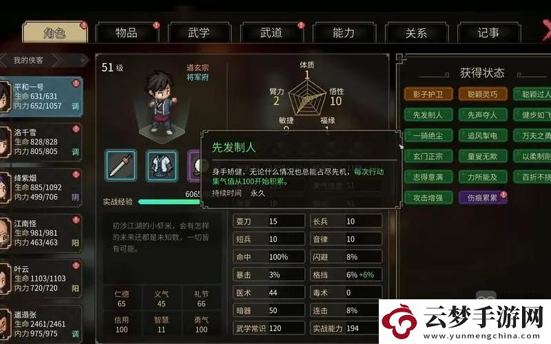 大俠立志傳正式版開局加點(diǎn)物品選擇推薦